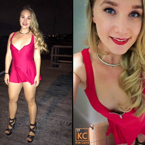 Kim Cums: Candid Red Minidress