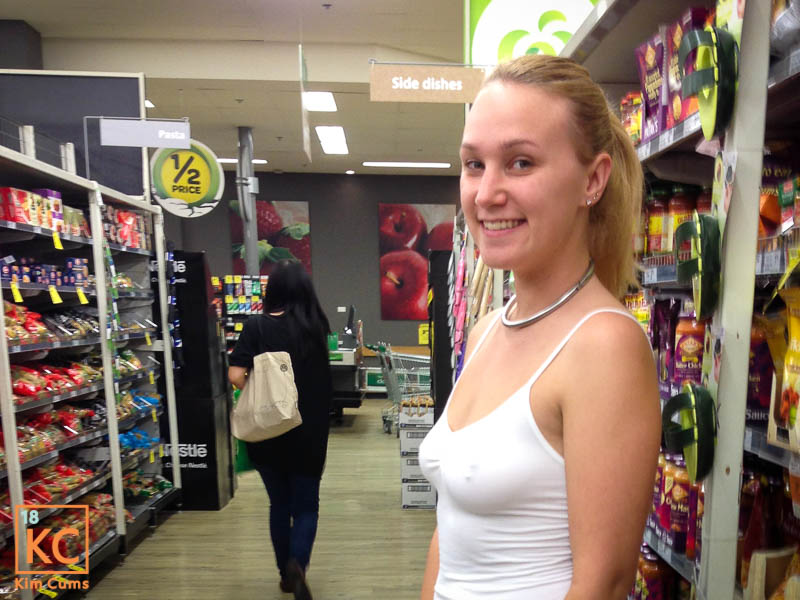Kim Cums: Sheer Supermarket