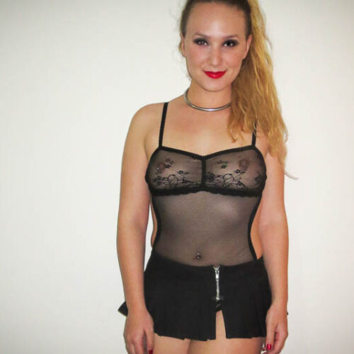 Kim Cums: Slutty Sheer Bodysuit