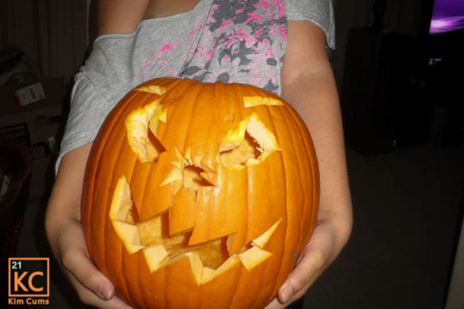 Kim Cums: Pumpkin Carving