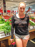 Braless in Grocery Store